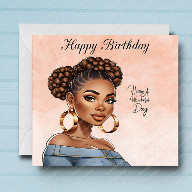 Black Girl Birthday Card X